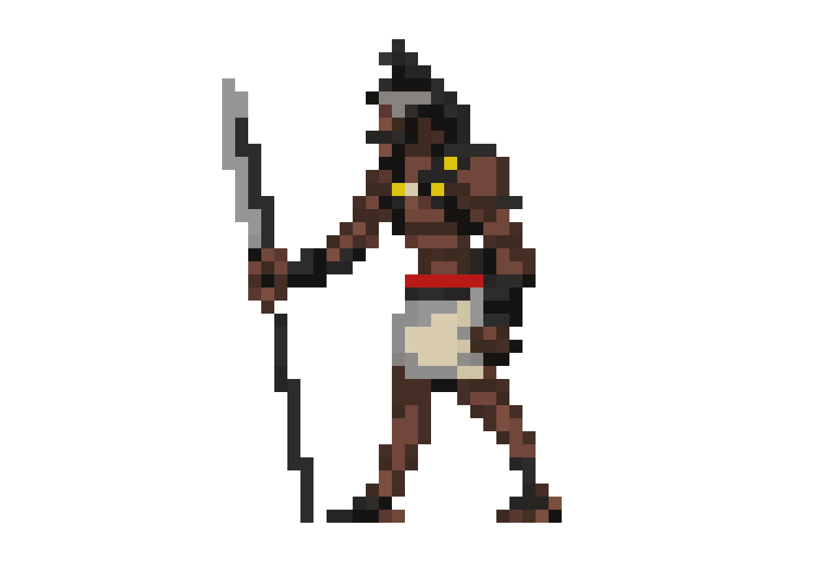 Egyptian slave with a dagger pixel art