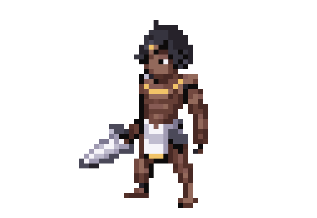 Egyptian slave with a dagger pixel art
