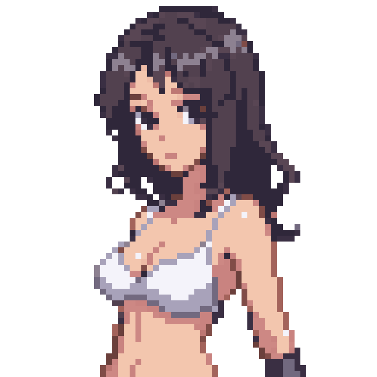 girl in small white bikini pixel art