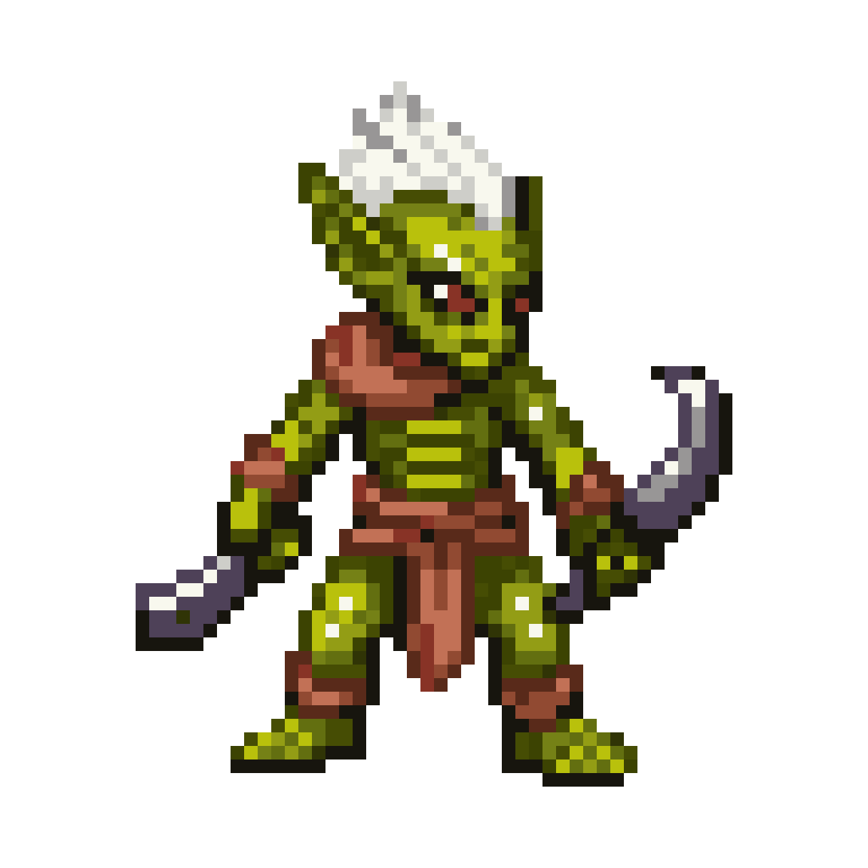 Green-Skinned Goblin Warrior Sprite pixel art