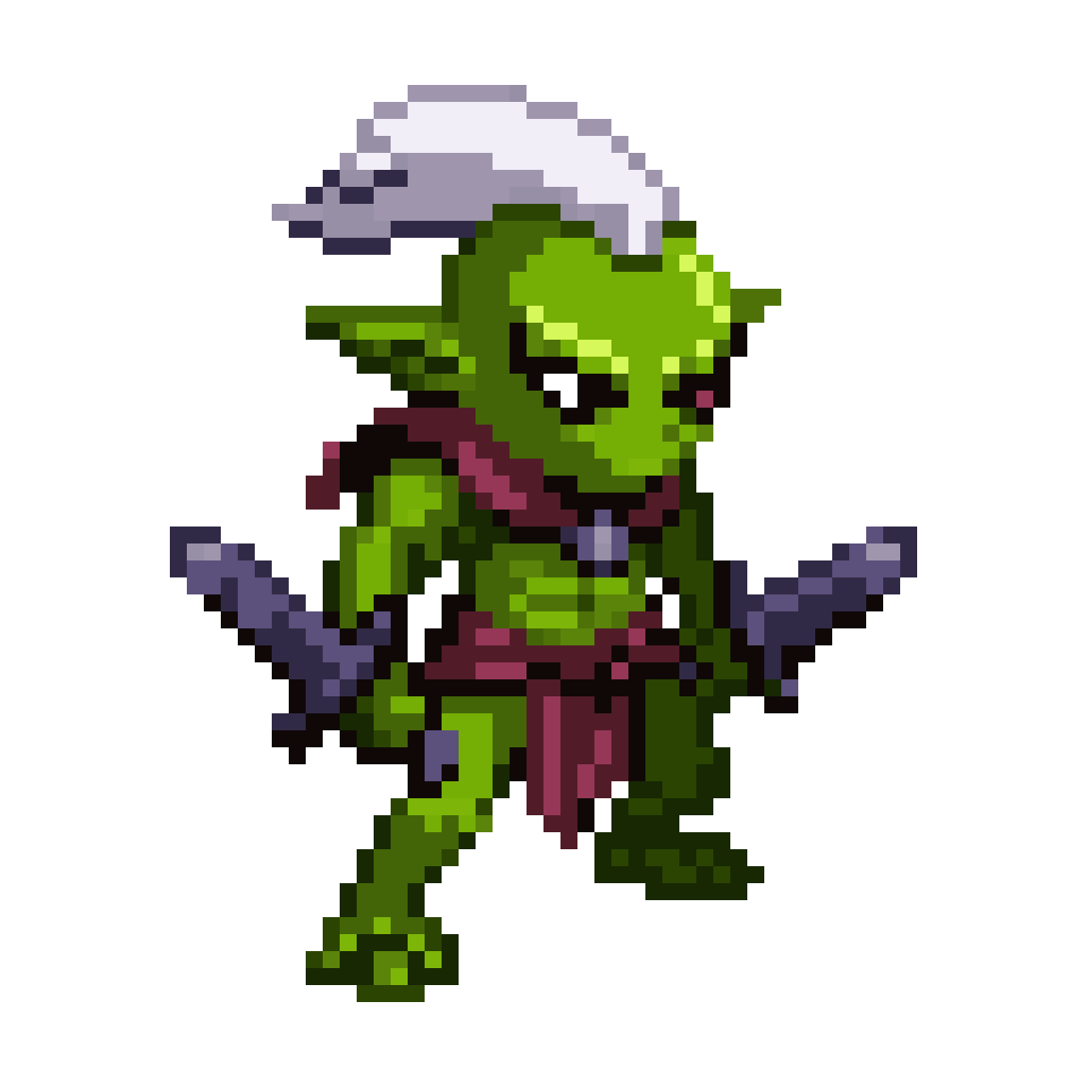 Green-Skinned Goblin Warrior Sprite pixel art