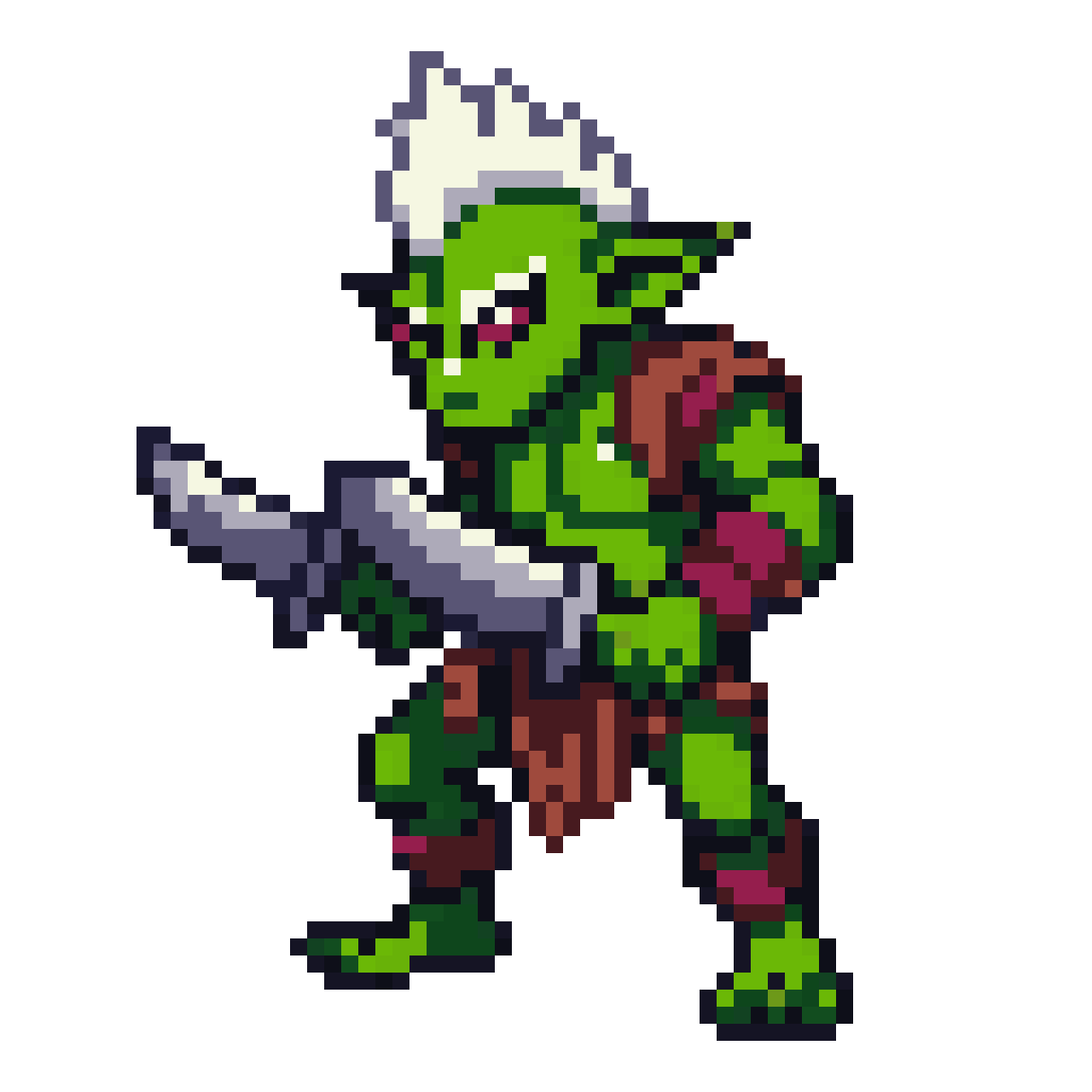 Green-Skinned Goblin Warrior Sprite pixel art