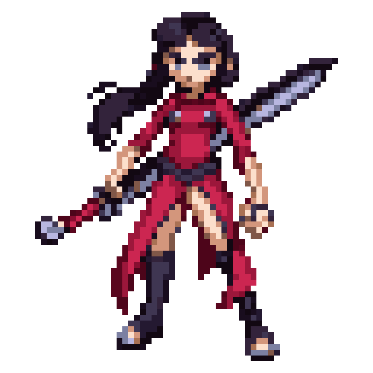 Elizabeth in Armor with Sword pixel art