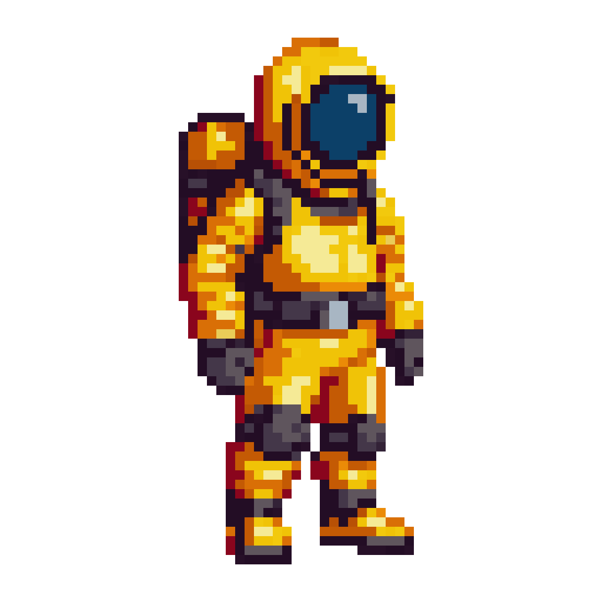hazmat suit character pixel art