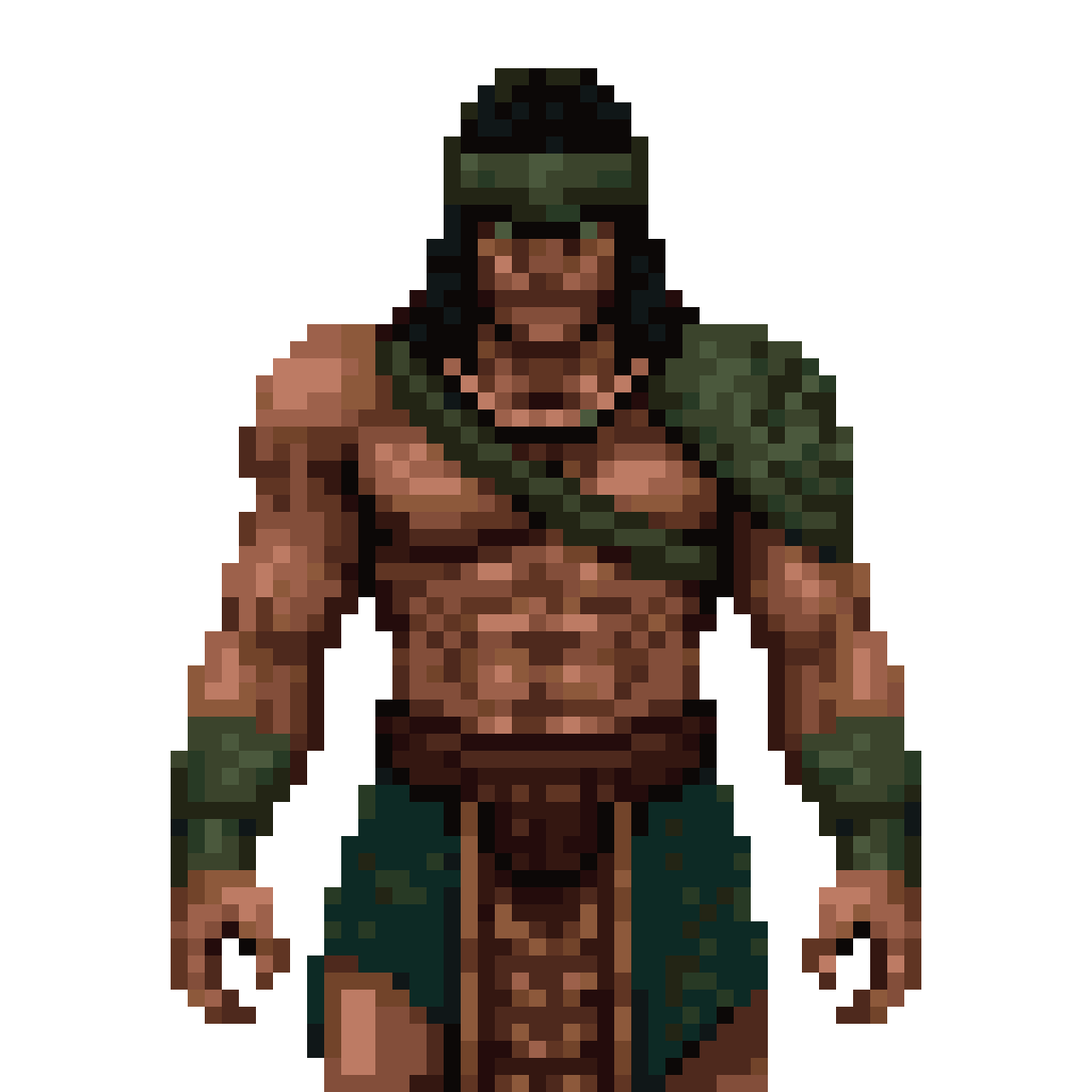 Aztec Warrior pixel art