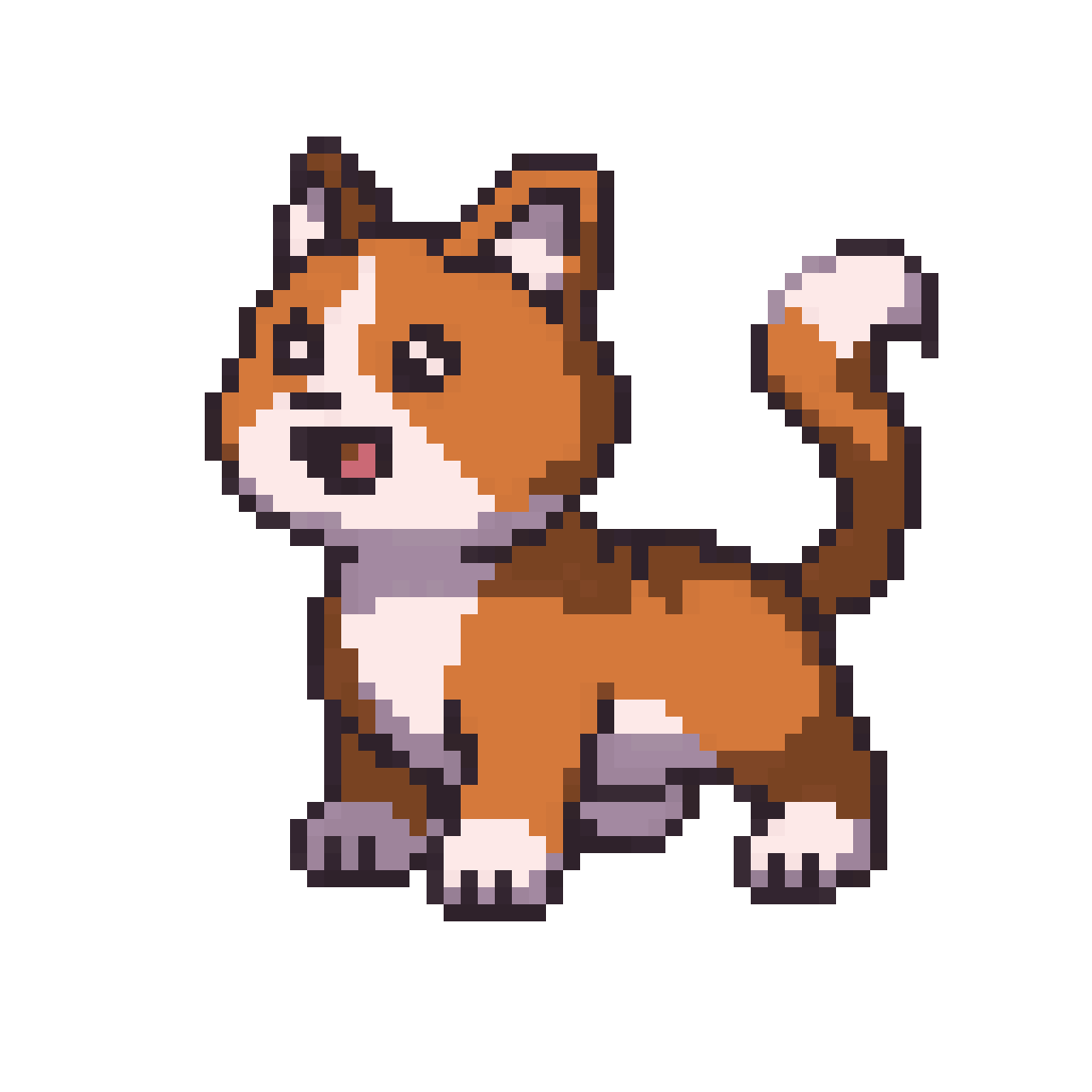 a fun and goofy cat, pixel art