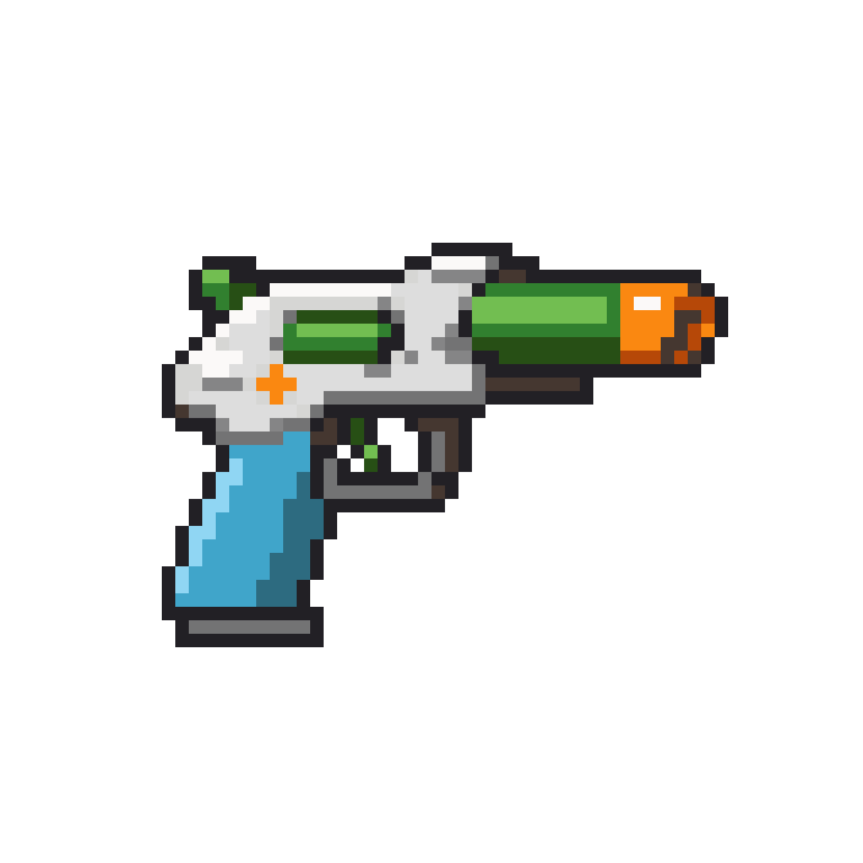 water gun shotgun with color palette pixel art