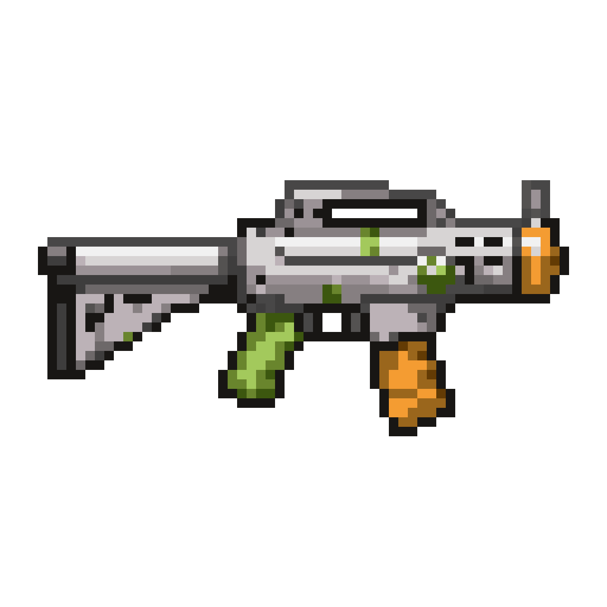 water gun shotgun with color palette pixel art
