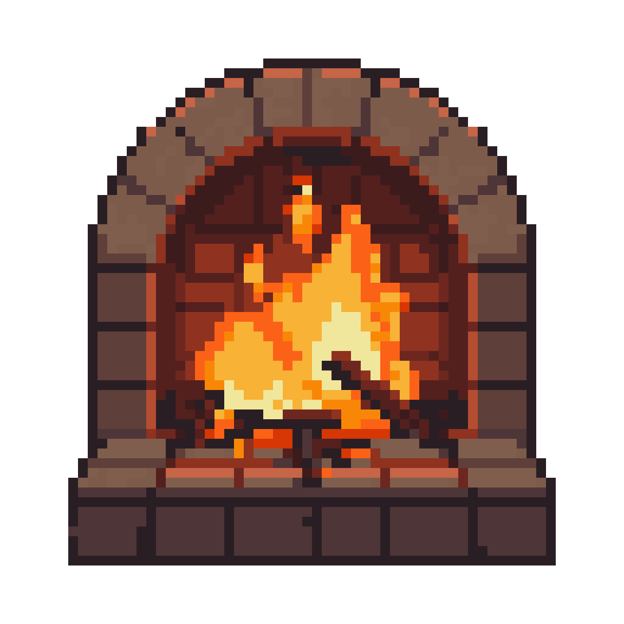 Sauna App Logo with Glowing Embers pixel art