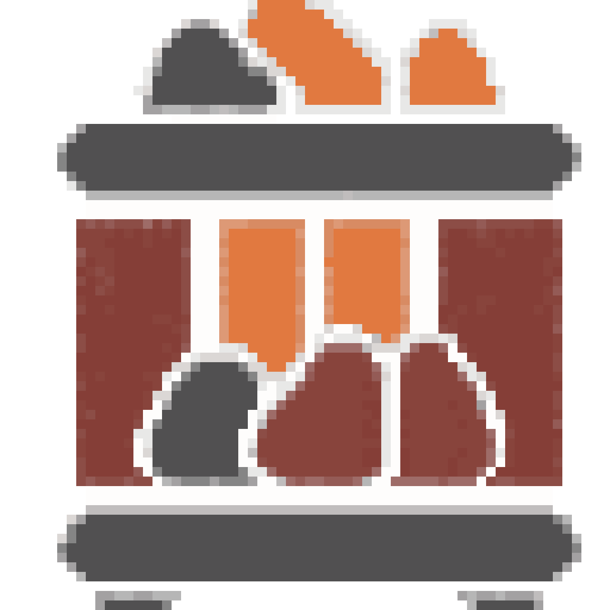 Sauna App Logo with Glowing Embers pixel art