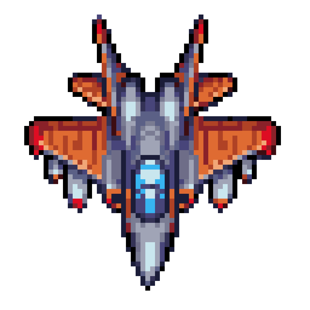 fighter plane with glowing cockpit pixel art