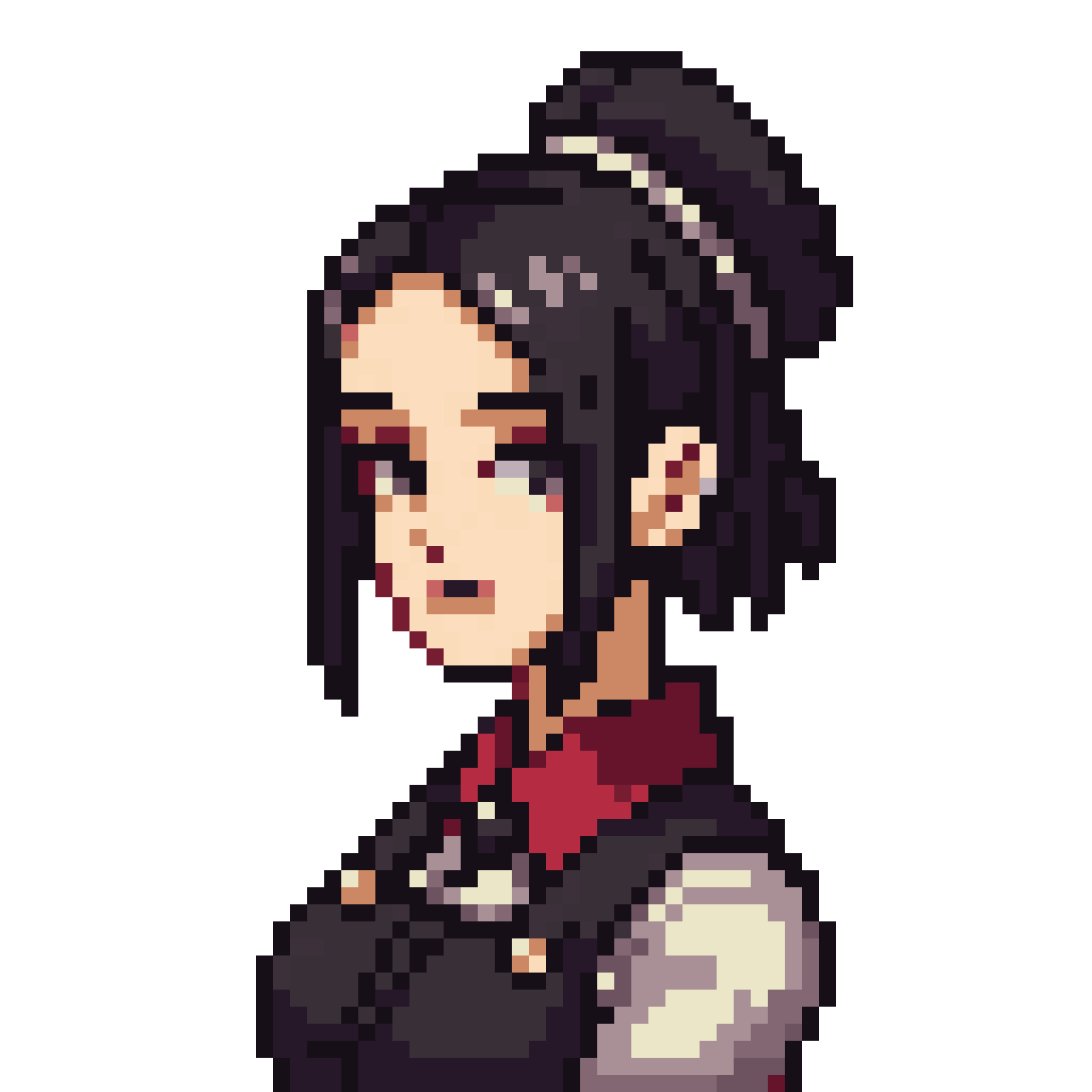 Goth GF Bartender Mixologist pixel art