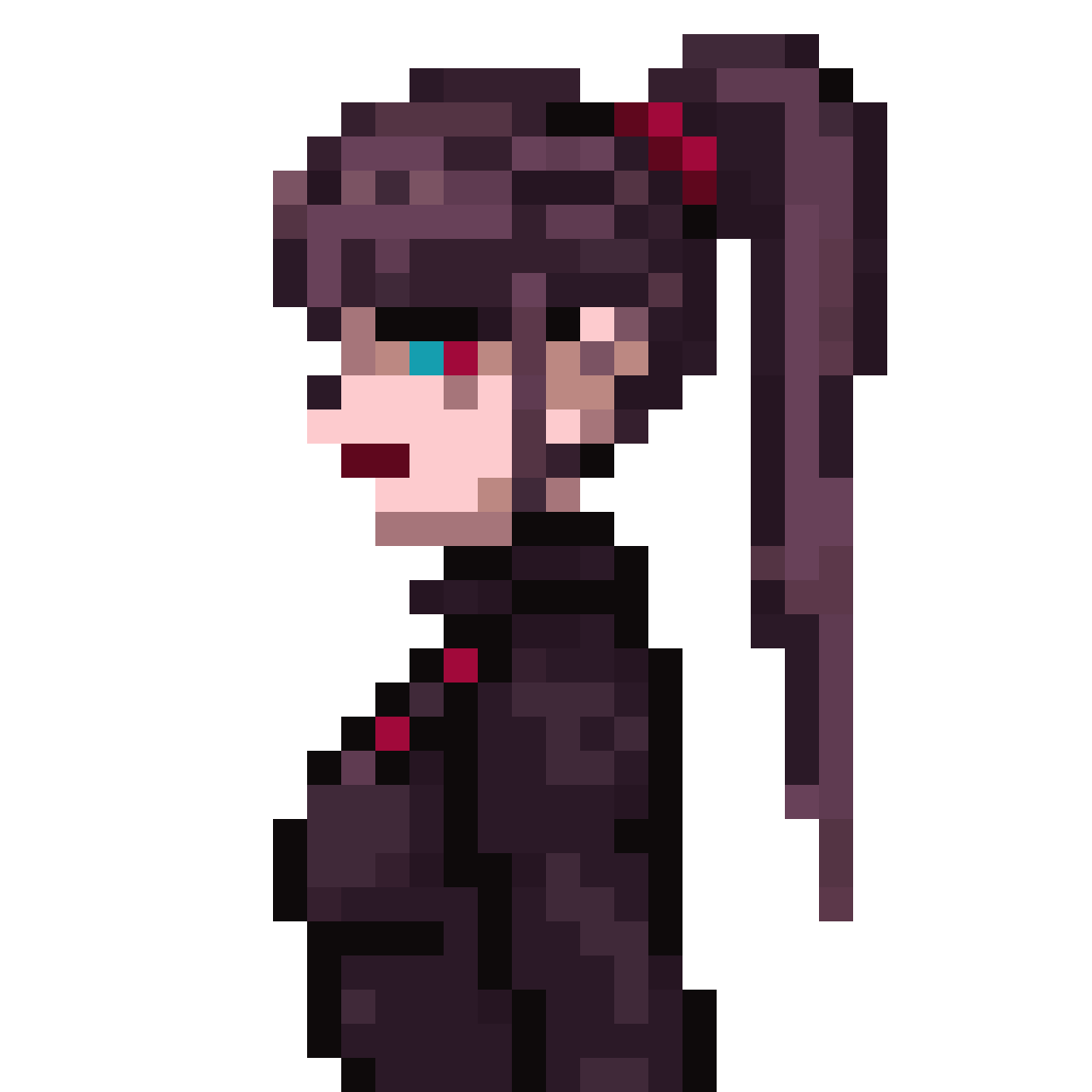Goth GF Bartender Mixologist Steampunk pixel art