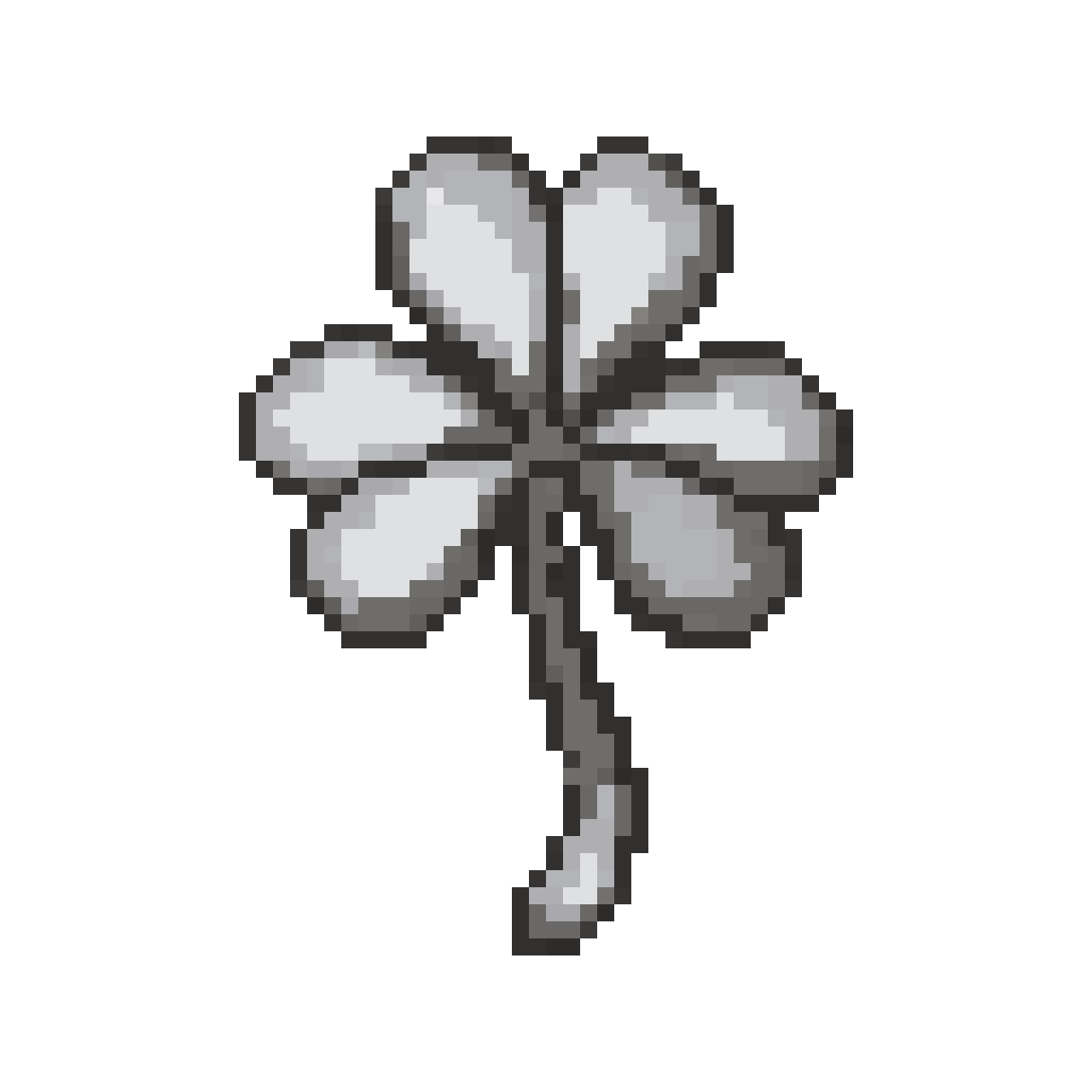 Detailed Silver Gray Three-Leaved Clover pixel art