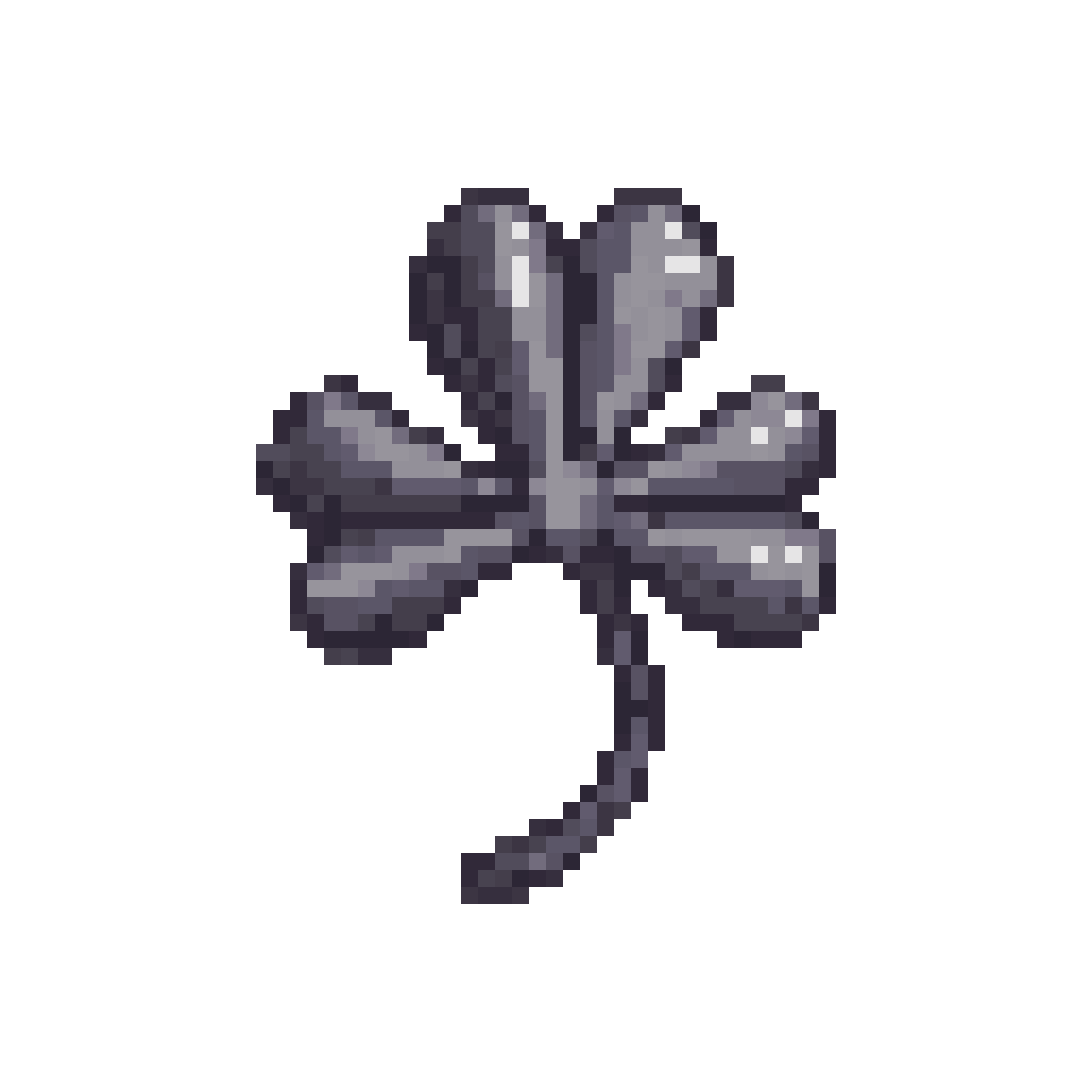 Detailed Silver Gray Three-Leaved Clover pixel art