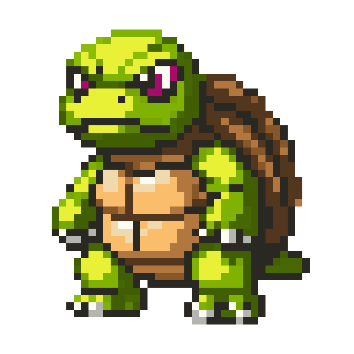 green turtle with armored shell pixel art