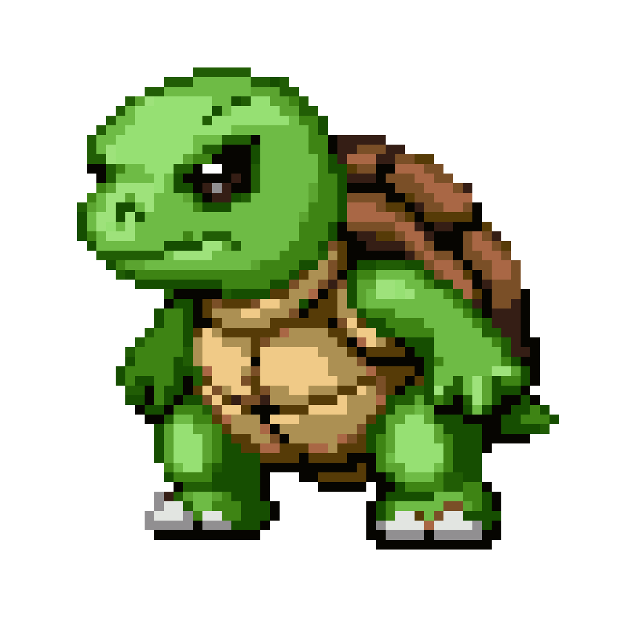 green turtle with armored shell pixel art
