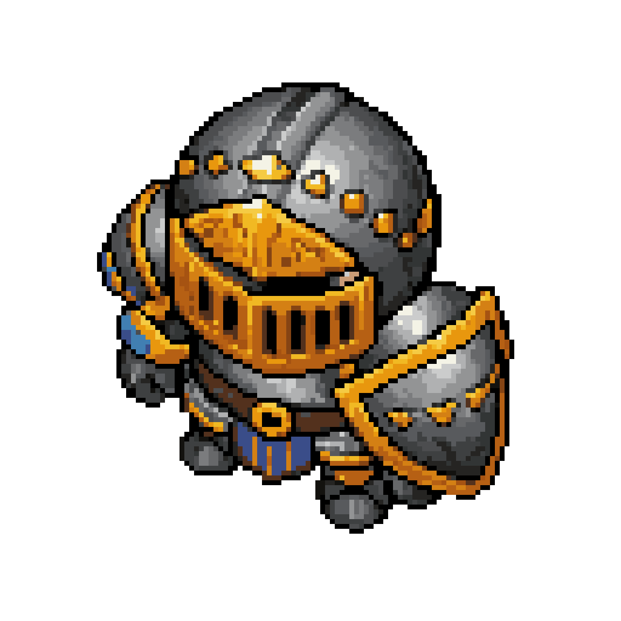 armored knight, chibi anime RPG pixel art