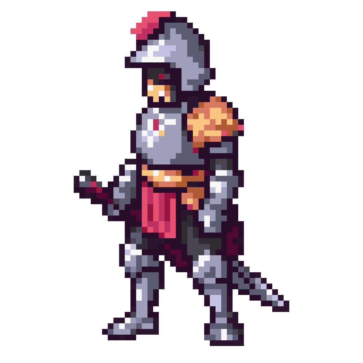 Knight like Igris from Solo Leveling pixel art