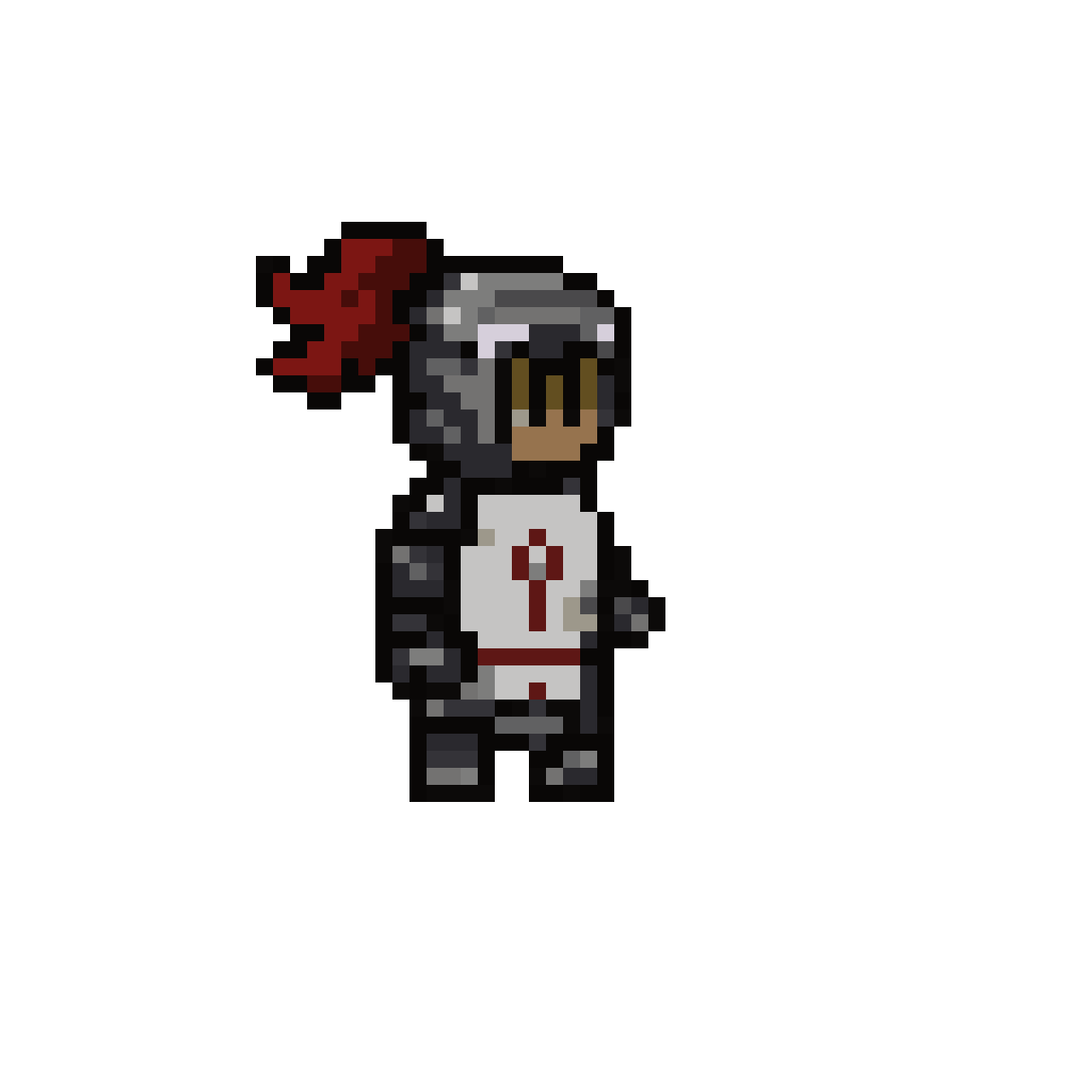 my knight with shading pixel art