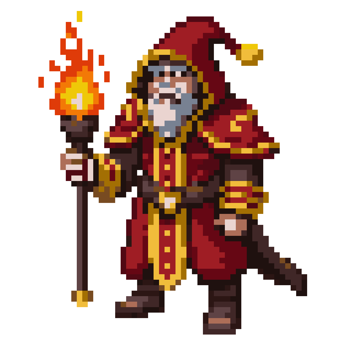 male fire realm mage sprite pixel art