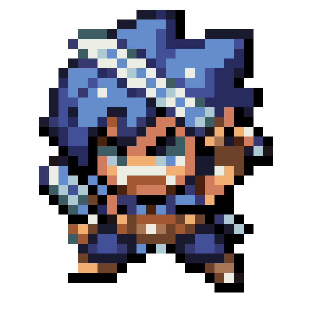 Anime-style pixel art warrior pixel art