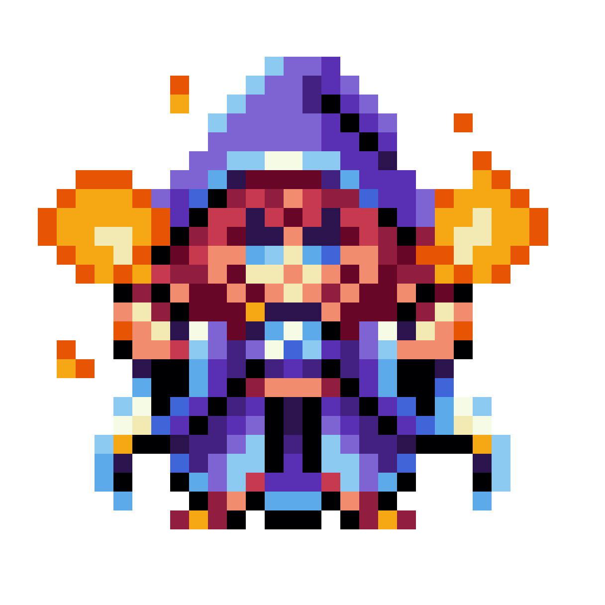 Red-Haired Mage Girl Casting Spell pixel art