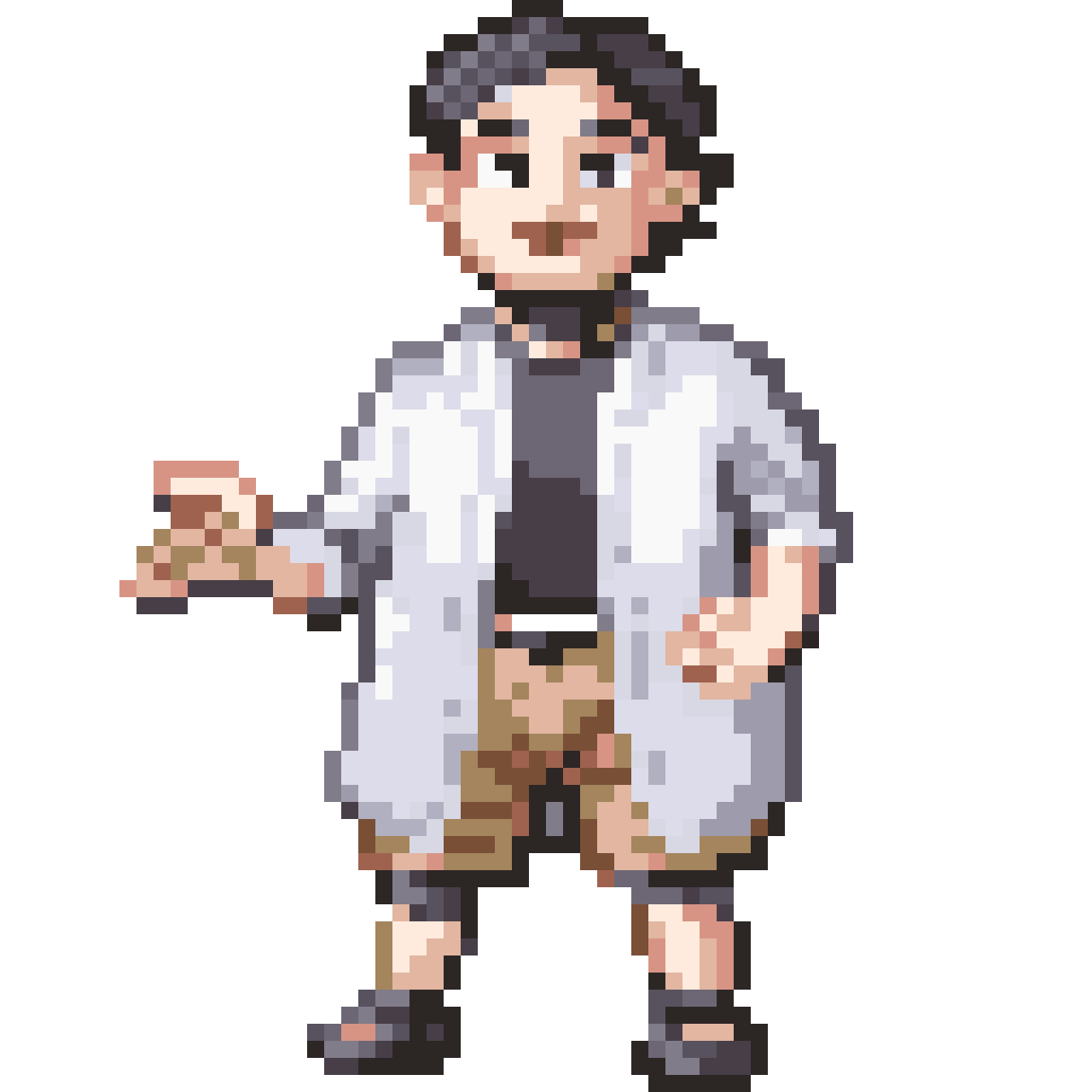 Punk-Goth Girl Trainer Sprite pixel art