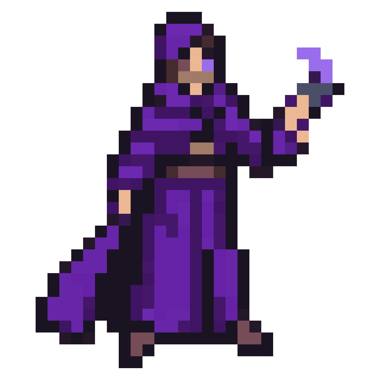 Mystical Righteous Mage with Staff pixel art