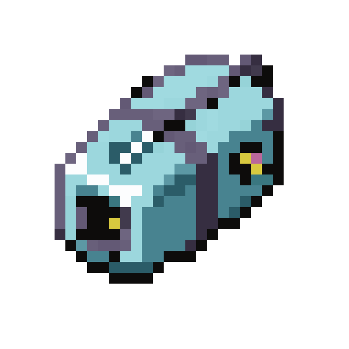 2D top-down sci-fi mini turret pixel art