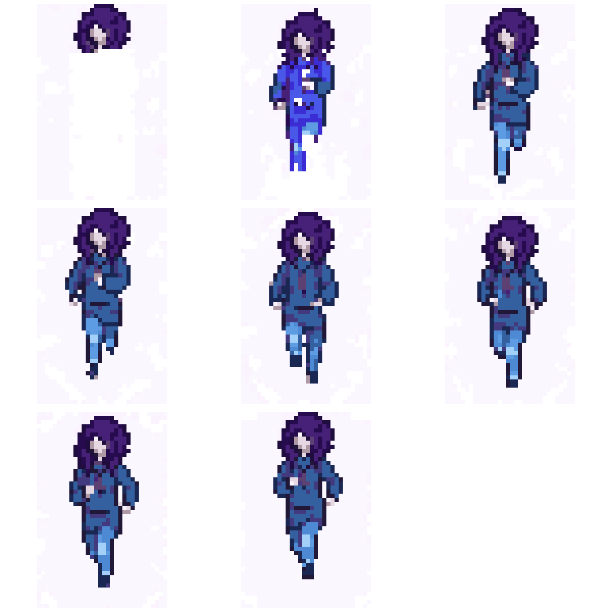 character running forward, fast leg pixel art