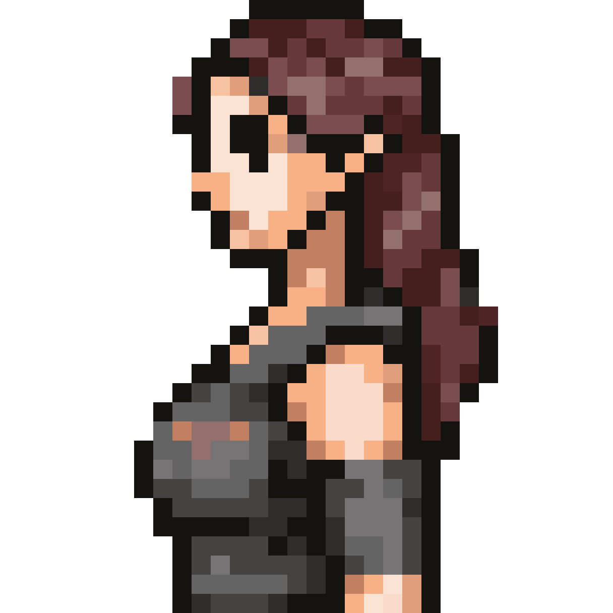 female elf warrior side view pixel art