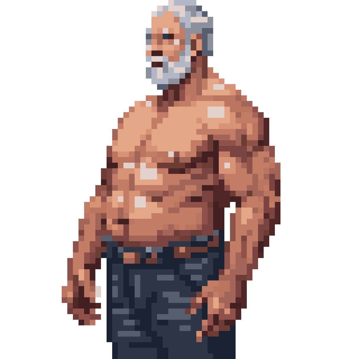 60-Year-Old Man Ready to Fight pixel art