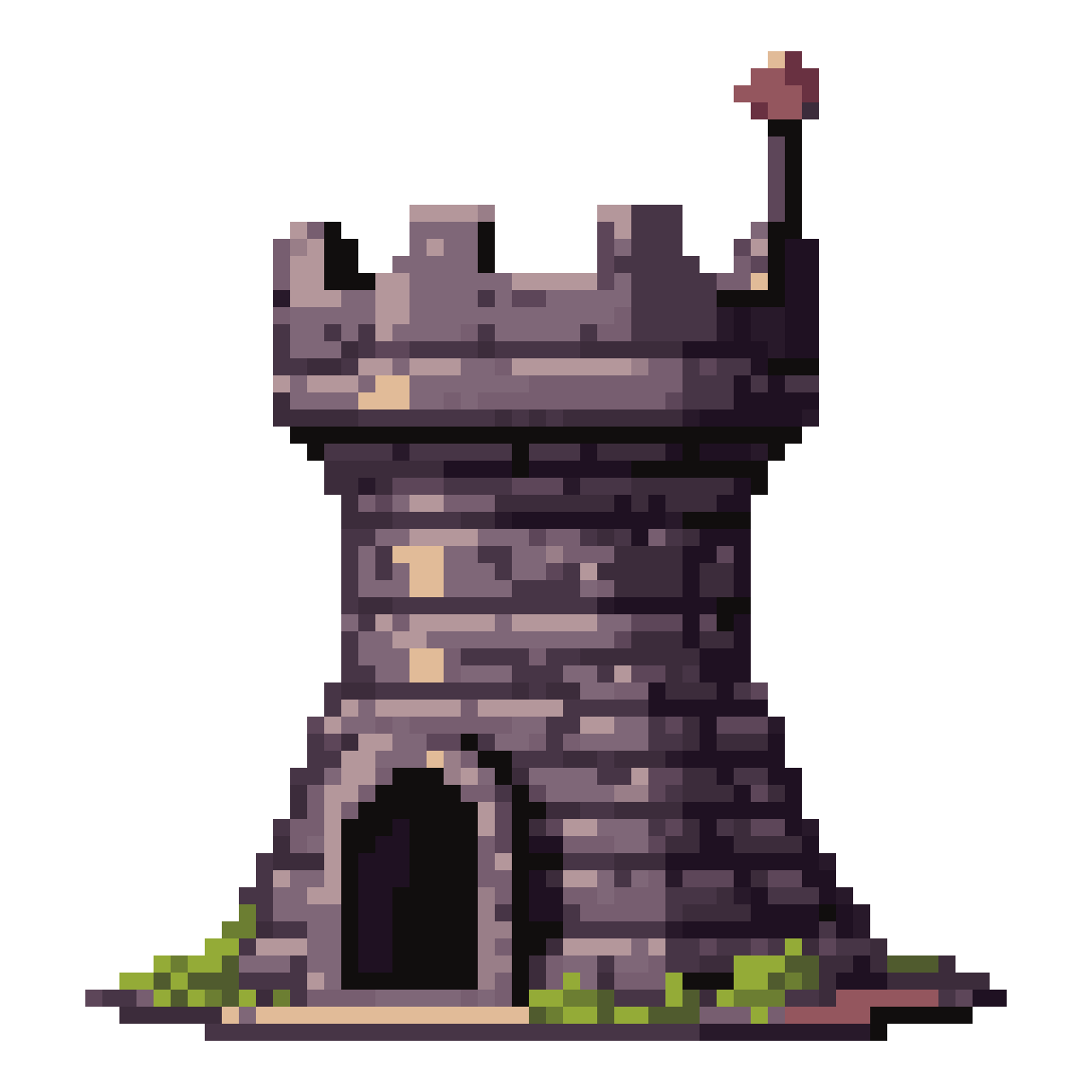 A cannon tower pixel art