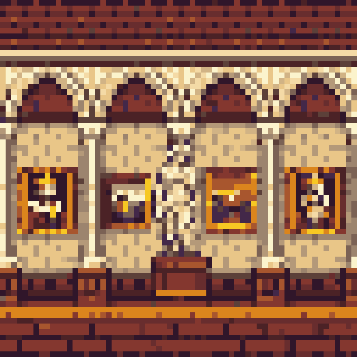 Classical Art Museum Gallery Background pixel art