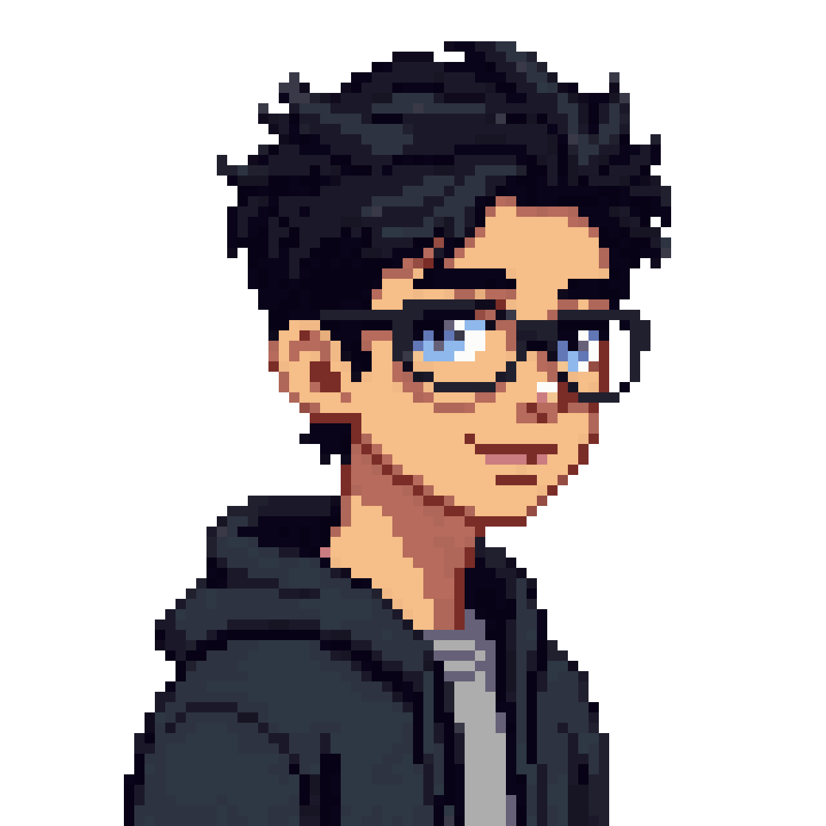 Young game developer avatar pixel art