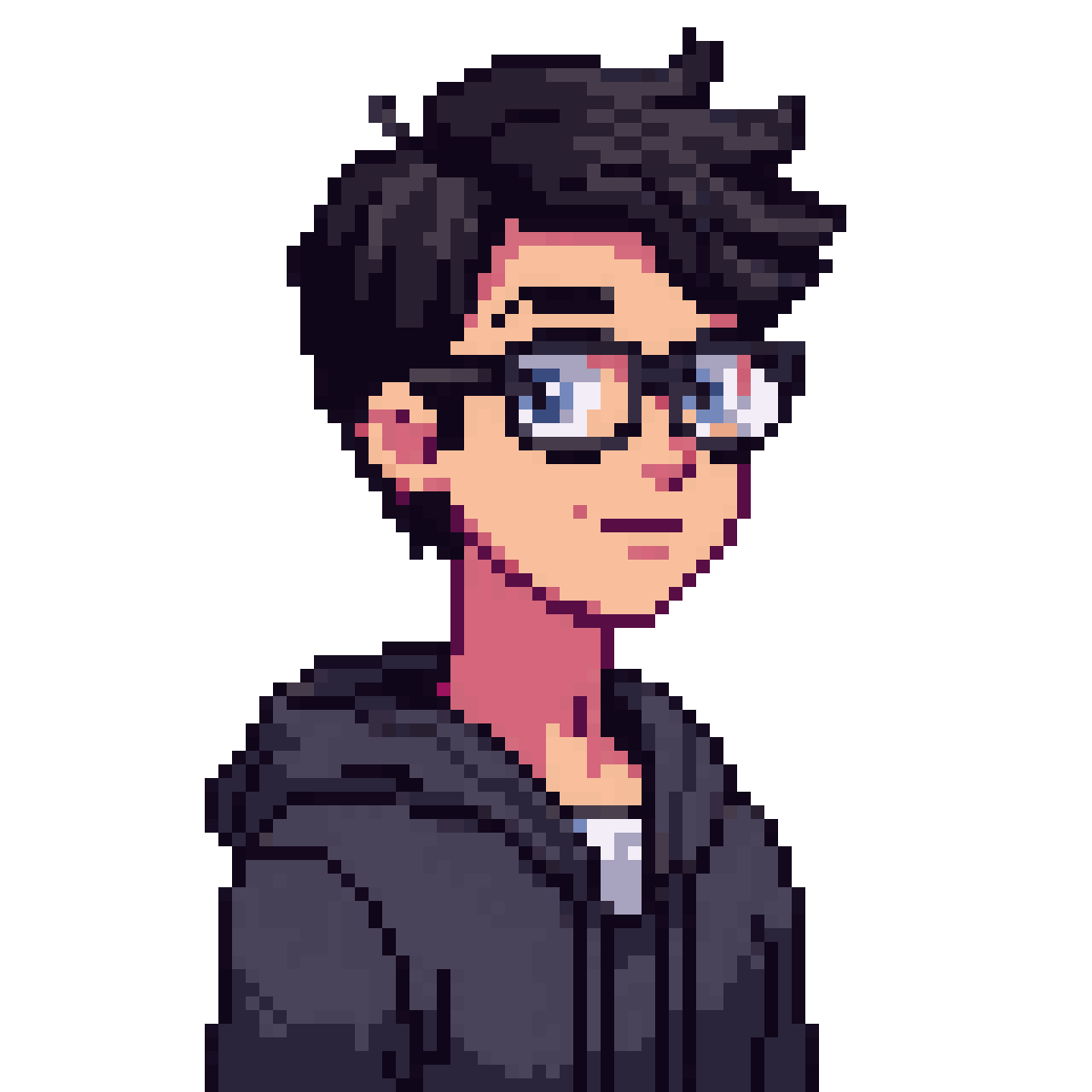 Young game developer avatar pixel art