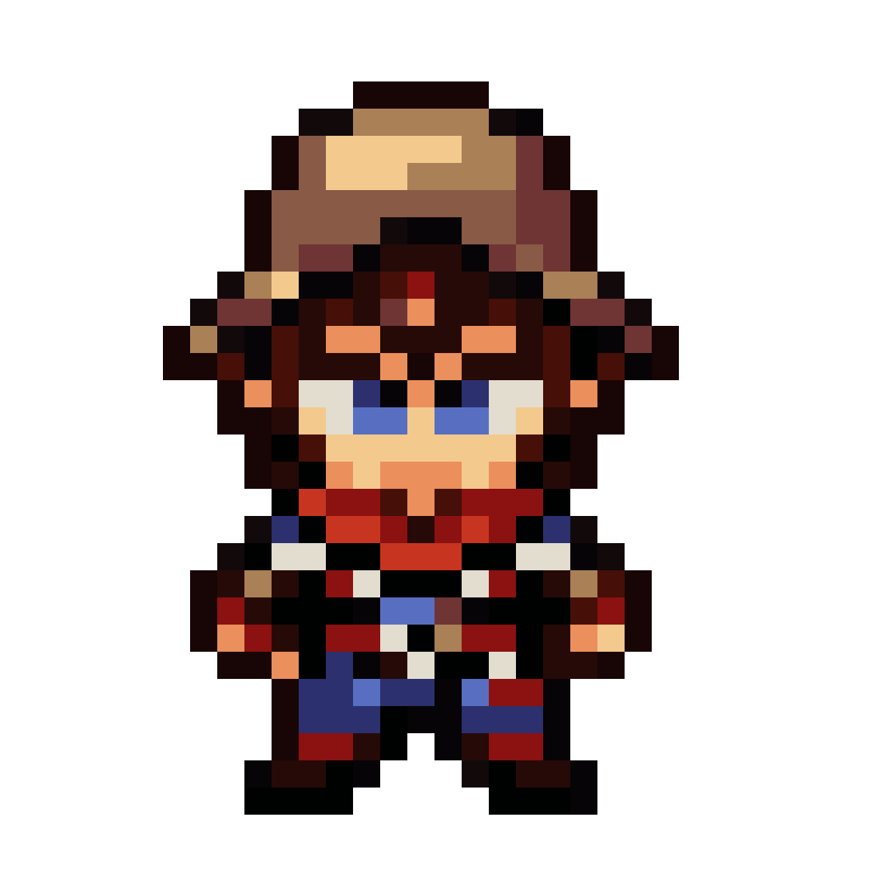 simple adventurer with brown hair pixel art