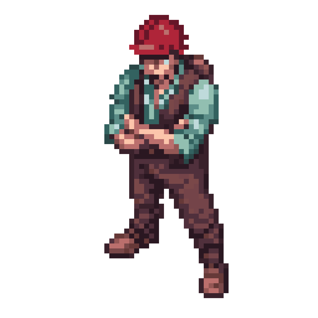 marine conservationist in idle position pixel art