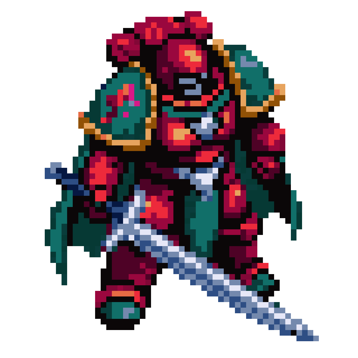 Space Marine in Primaris Armor pixel art
