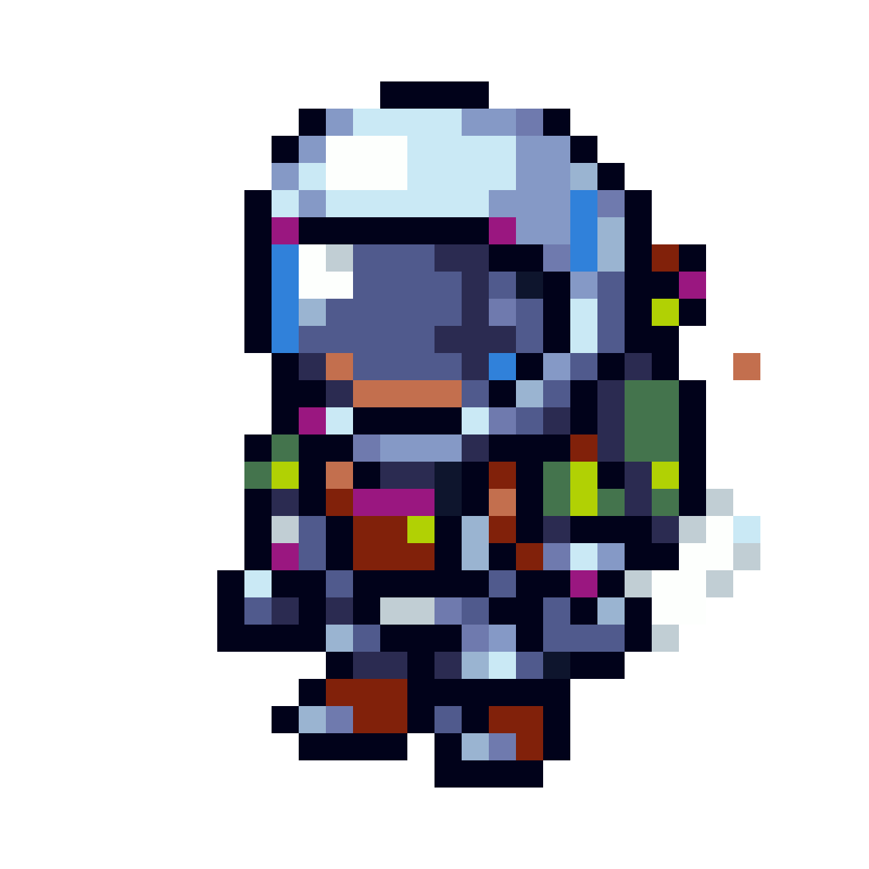 Futuristic Space Explorer Character pixel art