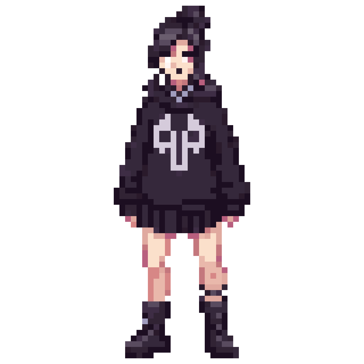 Modern Urban Gothic Woman pixel art