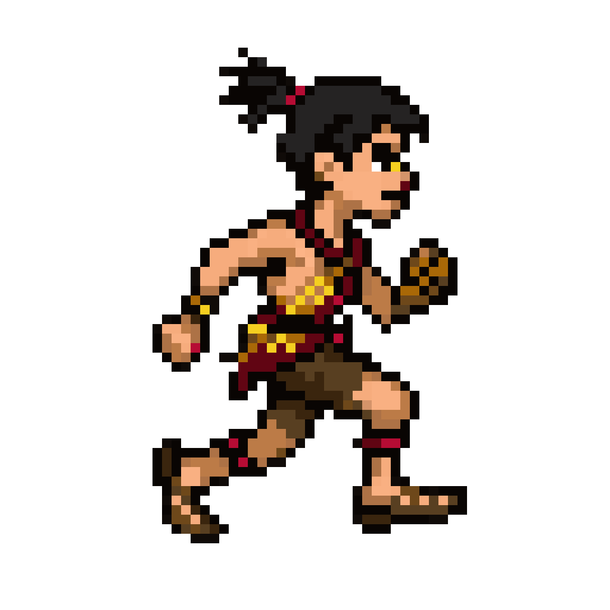 Inca chasqui messenger running pixel art