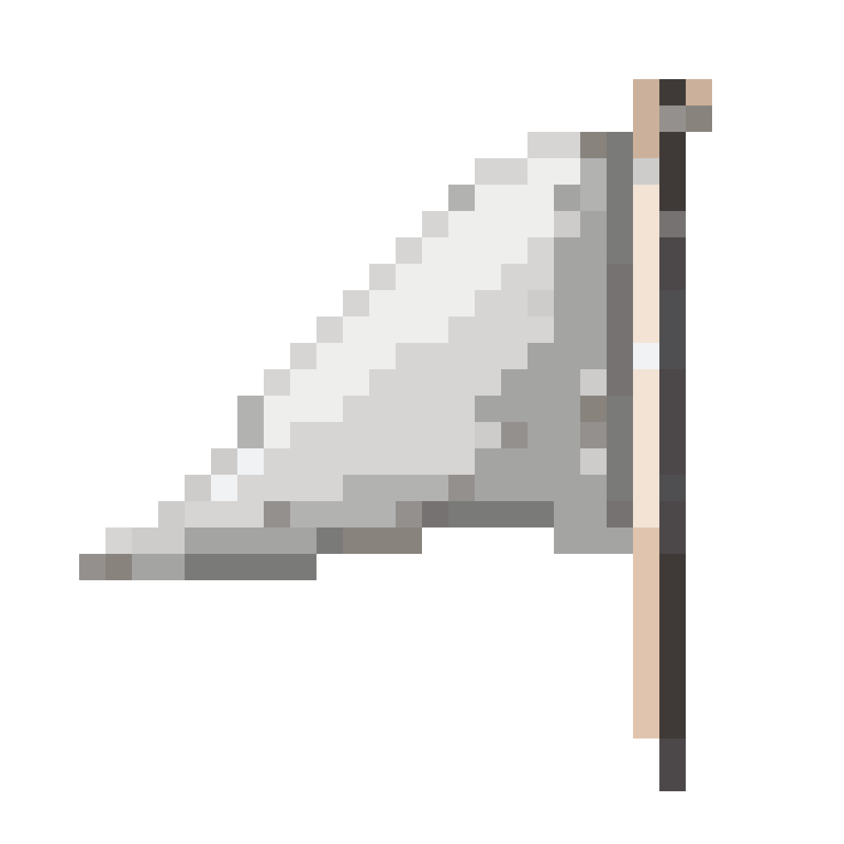 full white triangular flag icon pixel art