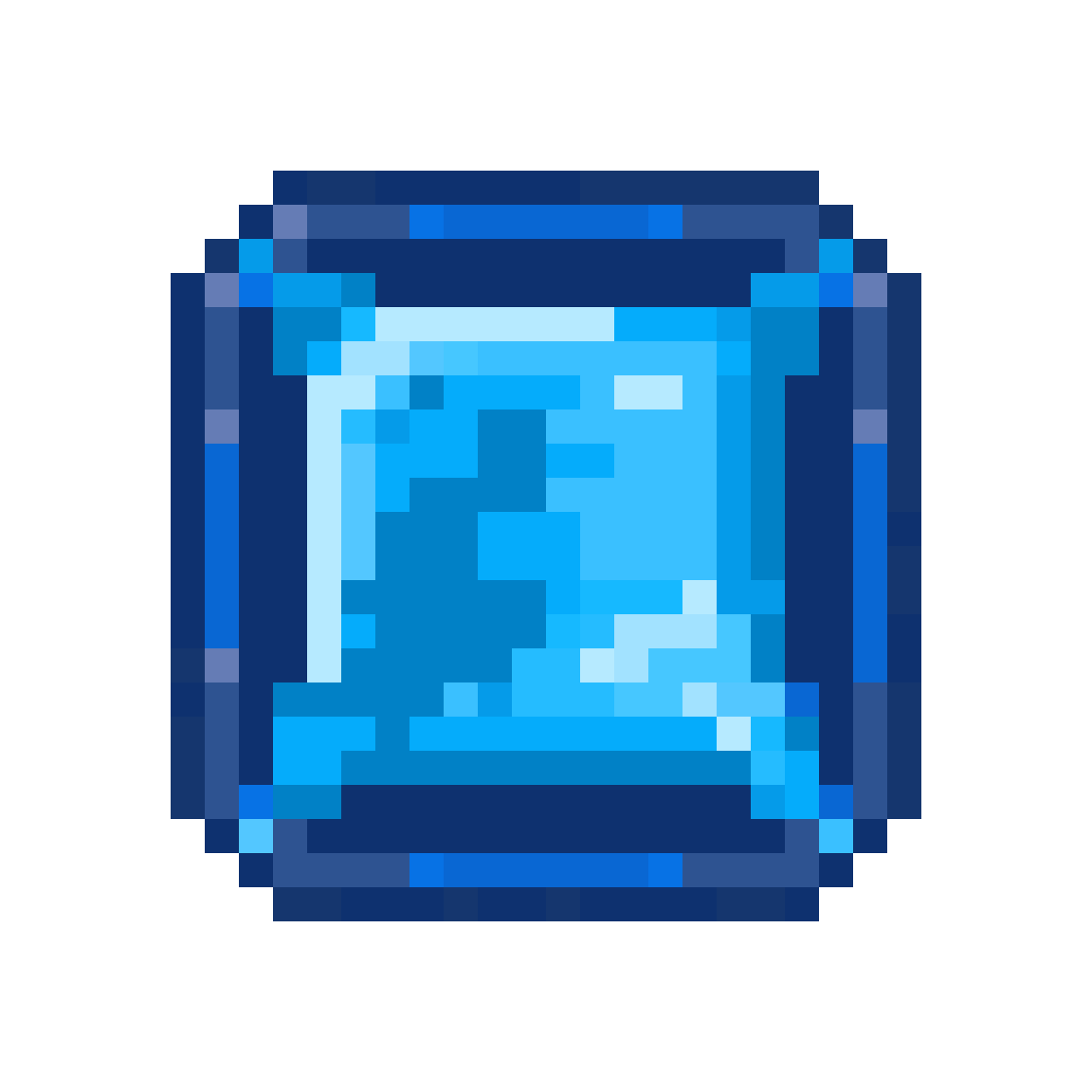 vibrant blue squared jewel pixel art