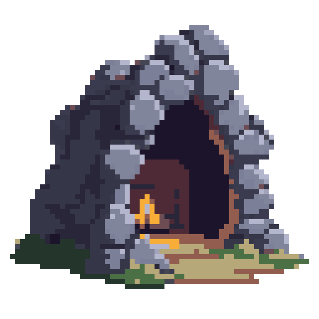 Transparent Cave Dungeon Icon pixel art