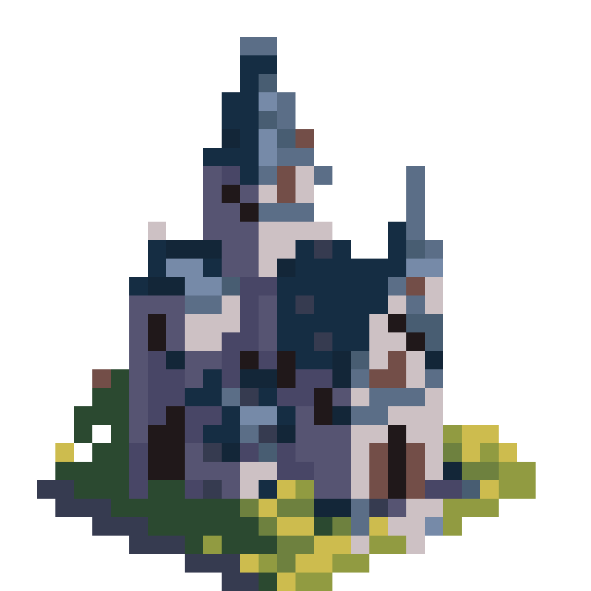 Transparent Dark Castle Icon pixel art