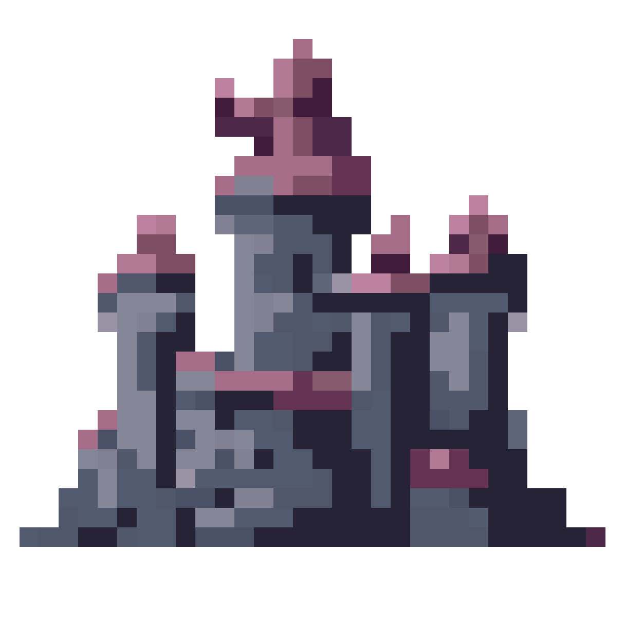 Transparent Dark Castle Icon pixel art