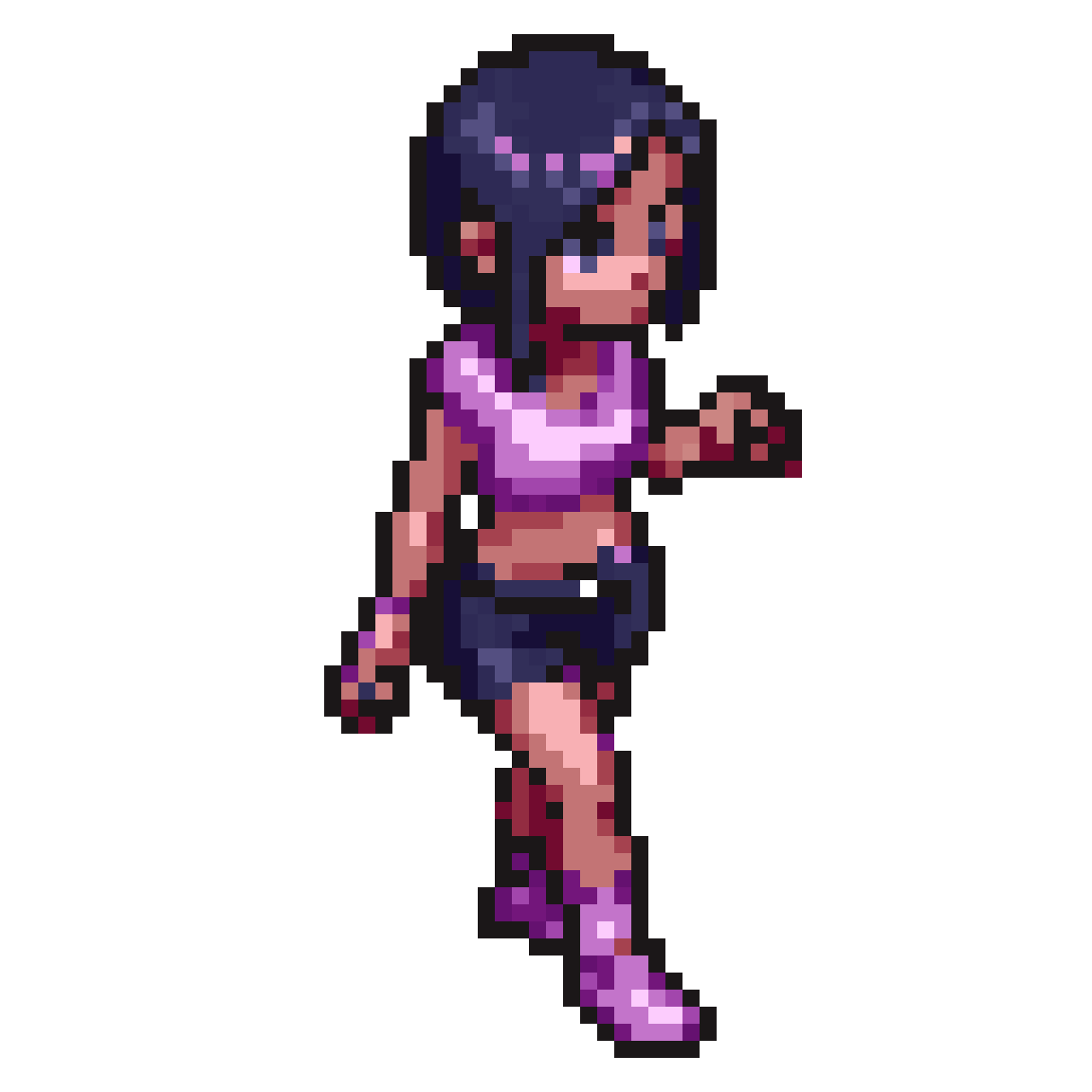 A beautiful witch with a staff pixel art