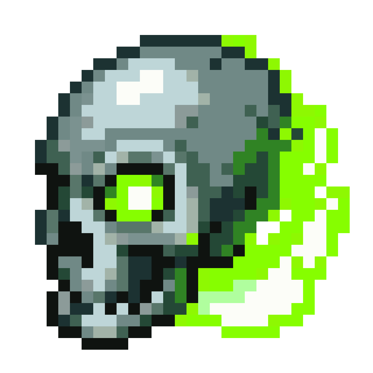 class icon necromancer skull with pixel art